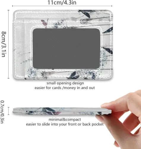 Vista 5 de susiyo Slim Minimalist Wallets Rfid Blocking Card Wallets PU Leather Front Pocket Wallets for Men and Women