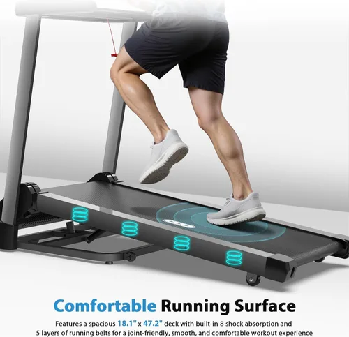 Vista 9 de CIIHI Treadmill with Auto Incline - 450 LBS Capacity Treadmill for Home Gym 15% Auto Incline, 47.2"x18.1" Belt, 0.5-10 MPH, Soft Drop Folding