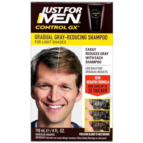 Vista 5 de Just for Men Control GX Grey Champú Reductor Rubio y Marrón Medio