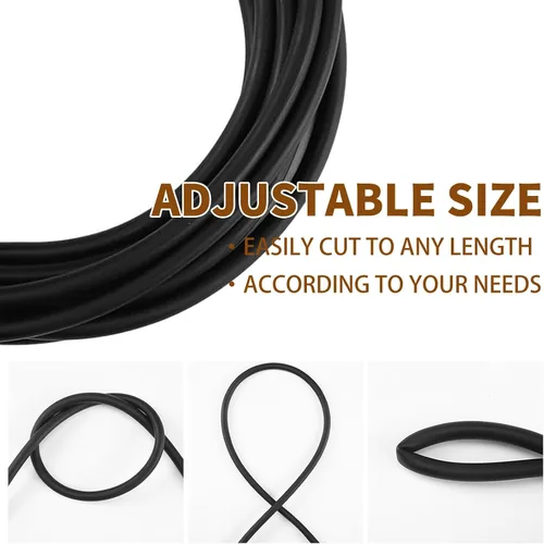 Vista 5 de Tubo de Goma de Látex Natural 1/4" (6mm) DI x 3/8" (9mm) DE Tubo Quirúrgico Bandas de Tirachinas Manguera de Fitness Tubo (Negro 10 Pies 50 Pies)