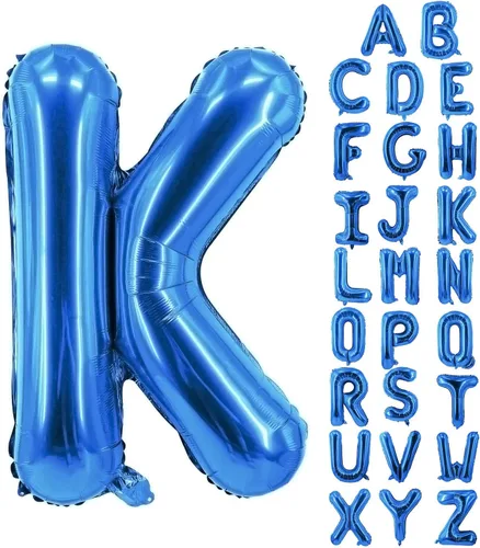 Vista 77 de Globos de letras azules de 40 pulgadas, globo grande del alfabeto de aluminio de Mylar para decoración de cumpleaños, boda, aniversario, graduación