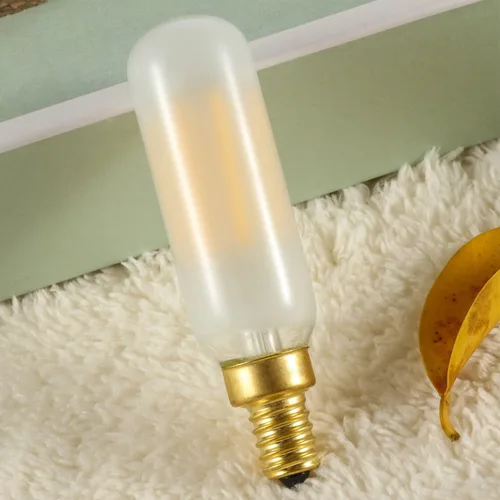 Vista 4 de Bombilla LED T6 esmerilada E12 regulable Edison 25W blanco suave 3000K E12 bombillas incandescentes equivalentes a T6.5 bombilla de filamento LED