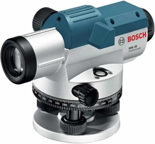 Vista 9 de BOSCH GOL26, nivel óptico automático 26X, incluye plomada, kit de herramientas y estuche de transporte
