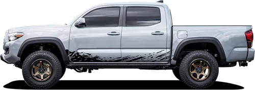 Vista 2 de Kit de calcomanías de vinilo para salpicaduras de barro compatible con Toyota Tacoma 2004 - Presente (2941 negro)