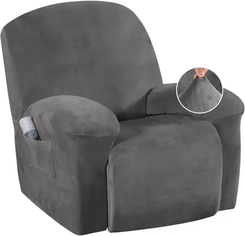 Vista 17 de H.VERSAILTEX Fundas elásticas para sillón reclinable, Funda para silla reclinable, Funda para sofá, 1 pieza, moderna, de terciopelo, elegante