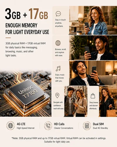 Vista 5 de Ulefone Nota 22 teléfono inteligente desbloqueado, 5" compacto Android 16 Naranja (Cosmic Orange)