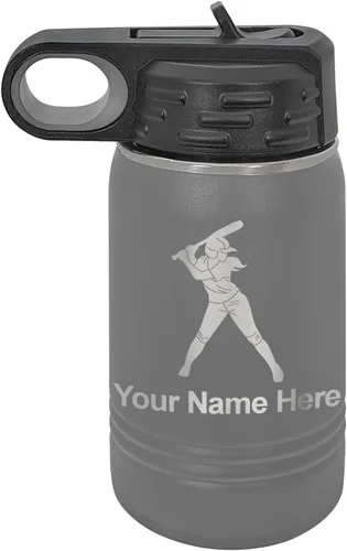 Vista 73 de LaserGram Botella de agua personalizada de 32 onzas, jugador de softbol Regalo grabado para jugadores de sóftbol, acero inoxidable aislado al vacío