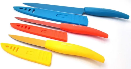 Vista 2 de Uniware Juego de cuchillos de acero inoxidable de 3 piezas con funda