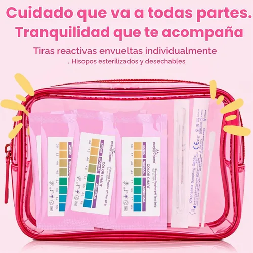 Vista 5 de Easy@Home Prueba de pH vaginal -10 tiras Kit de prueba de VB en casa para mujeres Prueba de infección por levaduras + equilibrio de pH