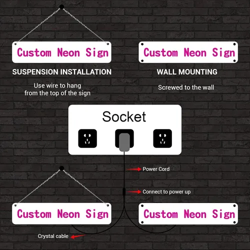 Vista 6 de Letreros de neón personalizados con luces LED regulables para cumpleaños familiar, bar, boda, fiesta, luz nocturna, logotipo de empresa o negocios