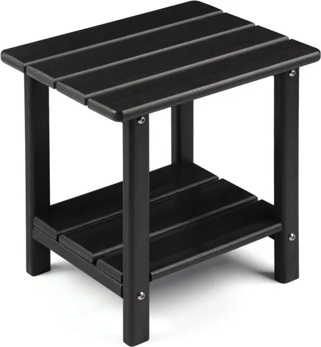 Vista 11 de Apolimi Adirondack - Mesa auxiliar para exteriores, mesa auxiliar de patio resistente de 2 niveles, resistente a la intemperie, mesa auxiliar sólida