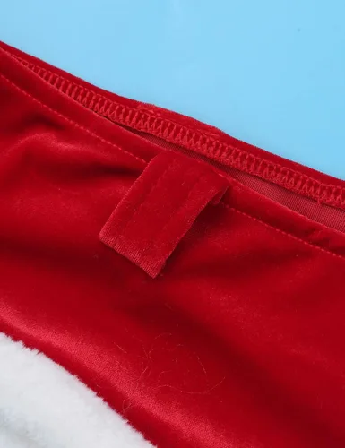 Vista 7 de YiZYiF Conjunto de ropa interior de Navidad para mujer, diseño de Papá Noel con capucha y muñecos