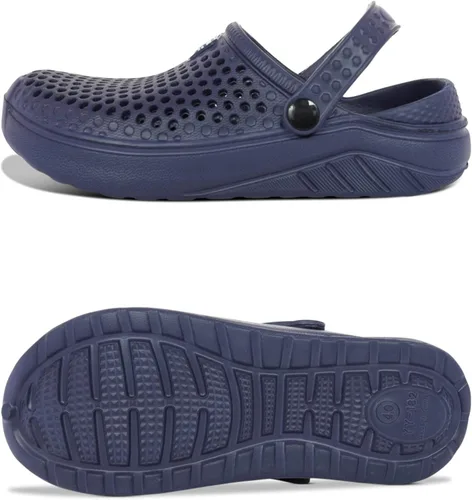 Vista 3 de Zuecos ventilados para adultos con correa de talón ajustable, fáciles de limpiar, acolchados, zapatos casuales de EVA para uso diario o zapatos
