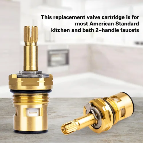 Vista 7 de Paquete de 2 cartuchos de grifo compatibles con American Standard 994053-0070A cartucho de válvula de repuesto para grifo de baño y cocina, latón