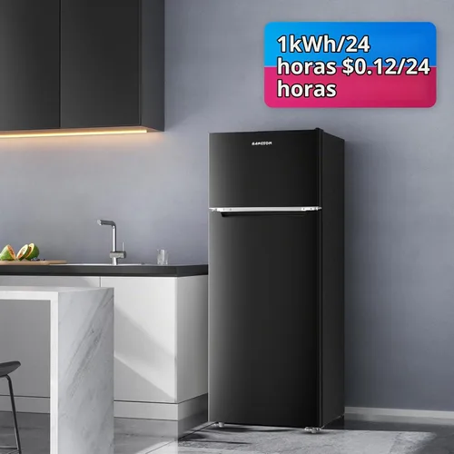 Vista 6 de BANGSON Refrigerador de 7.7 pies cúbicos con congelador superior tamaño apartamento negro