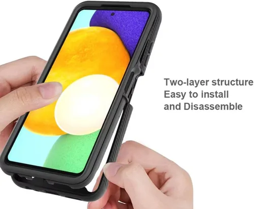 Vista 4 de Funda híbrida para Samsung Galaxy A22 5G, protección contra caídas, resistente, resistente, antideslizante, antiarañazos, funda protectora