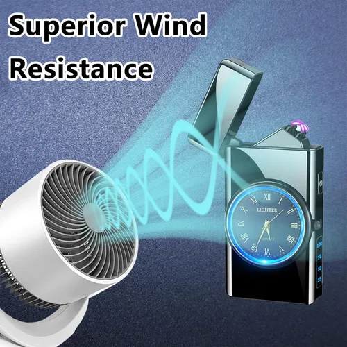 Vista 7 de Encendedor Eléctrico - Encendedor de Doble Arco USB Recargable, sin Llama, Resistente al Viento con Indicación LED de Batería para Velas, Acampada