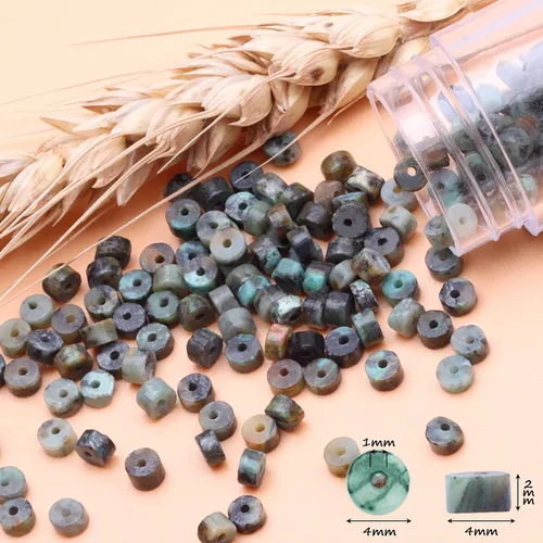 Vista 7 de Cuentas Heishi de piedra natural para hacer collares, cuentas pequeñas de piedra redonda plana de 0.116 pulgadas x 0.039 pulgadas para hacer joyas