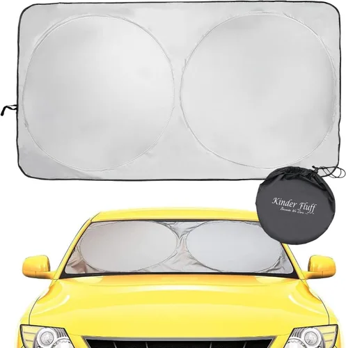 Vista 12 de Parasol para parabrisas BMW X2 (2018-2023), certificado 99.87% UVB y 99% de protección solar UVA. Cubierta opaca de doble capa galardonada, parasol