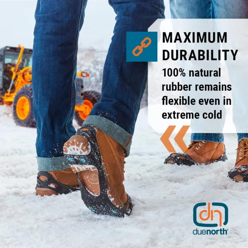 Vista 6 de Due North All Purpose Ice Cleats - Pulse Grip Tread for Maximum Grip - 12 Replaceable Spikes, Fits Most Footwear (1 Pair)