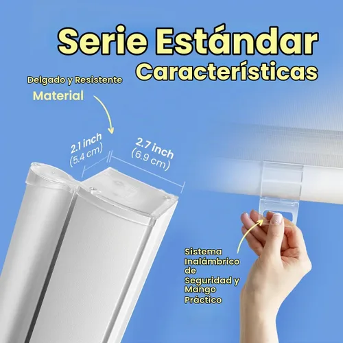 Vista 4 de Foiresoft - Persianas inalámbricas de cebra, tamaño personalizado, para día y noche, doble capa [básico inalámbrico, blanco]