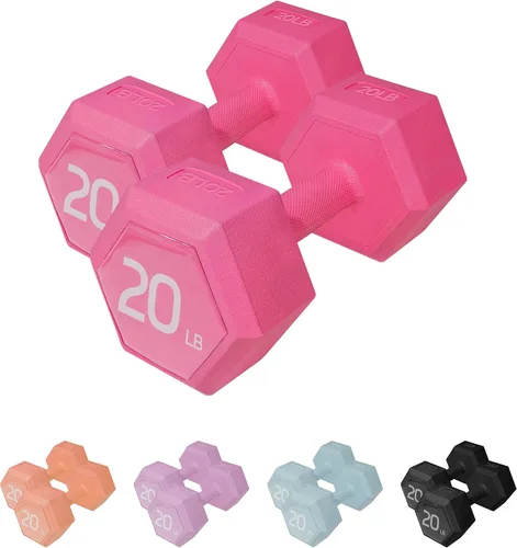 Vista 17 de Dumbbell Sets With Rack - 5/15/20/25/36lb Dumbbells Pair Hand Weights Set of 2 - Easy Grip - Arm Weights for Strength Training Workouts Fitness