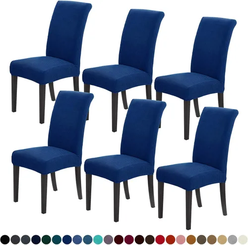 Vista 35 de Joccun - Juego de 2 fundas para sillas de comedor, fundas elásticas para sillas de comedor, fundas de asiento para sillas de comedor, funda de Negro