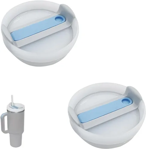 Vista 7 de Paquete de 2 tapas para vaso de 40 onzas compatibles con Stanley Quencher, cubiertas de vaso de acero inoxidable a prueba de derrames y resistentes