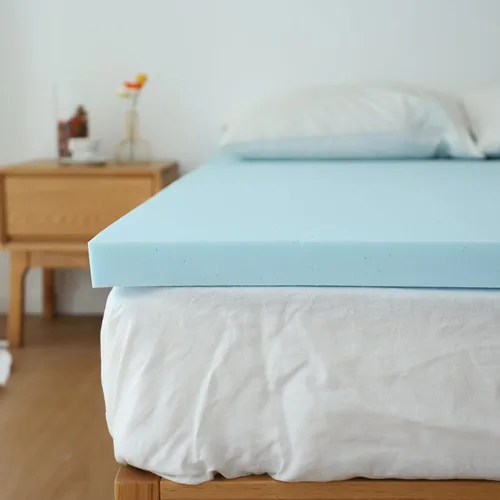 Vista 6 de Simple&Opulence Cubrecolchón de espuma viscoelástica de 2 pulgadas, con infusión de gel refrescante para aliviar el dolor de espalda, ventilado