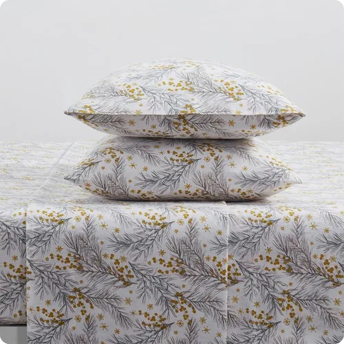 Vista 24 de Tahari Home - Sábanas matrimoniales, ropa de cama de franela de algodón de 4 piezas con fundas de almohada a juego, cepilladas para mayor suavidad