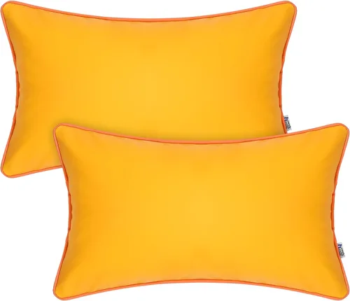 Vista 27 de Paquete de 2 fundas de almohada para exteriores de 12 x 20 pulgadas, resistente al agua, de piel de silicona, resistente a los rayos UV, resistente