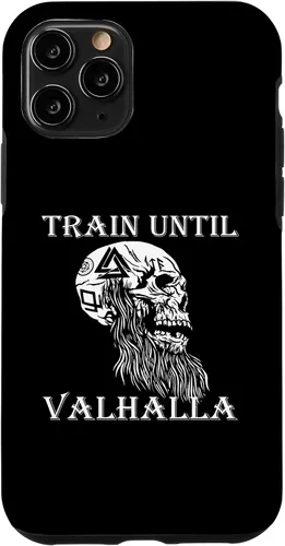 Vista 10 de iPhone 15 Train Until Valhalla Fitness Weight Training Ragna Viking Case