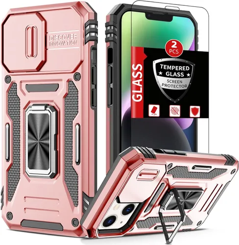 Vista 24 de Funda para iPhone 12 Pro Max con 2 protectores de pantalla, cubierta deslizante integrada para cámara para 12Pro Max, funda para teléfono