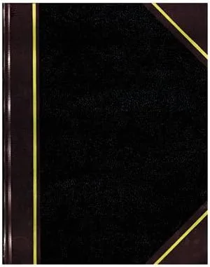 Vista 2 de Texthide - Libro de registros, negro/borgoña, 150 páginas verdes, 10 3/8 x 8 3/8