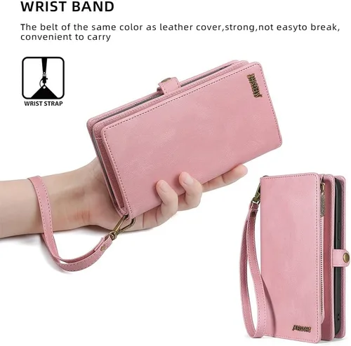 Vista 7 de Asuwish Funda de teléfono para Samsung Galaxy Note 20 5G con cremallera, funda desmontable con protector de pantalla de vidrio templado y tarjetero