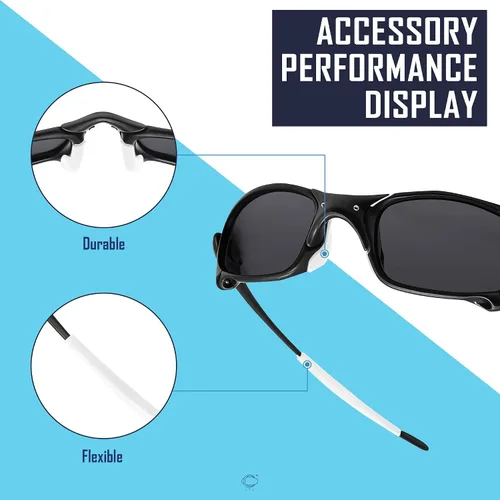 Vista 5 de SAUCER Piezas de nariz de repuesto, almohadillas y orejeras, kit de goma para gafas de sol Oakley Juliet