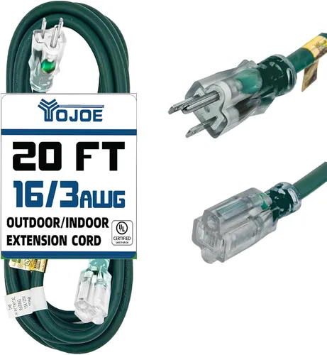 Vista 27 de YOJOE Cable de Extensión, Cable de Alimentación de 3 Clavijas 13A Resistente a la Intemperie, Cable de Extensión Marrón de Servicio Pesado Calibre