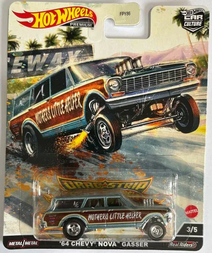 Vista 5 de Hot Wheels Car Culture 2022 Dragstrip Demons - Paquete completo de 5 vehículos fundidos a presión, escala 1:64, FPY86-957R, a partir de 3 años