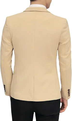 Vista 2 de DAVIDANN Chaqueta blazer casual de un botón para hombre