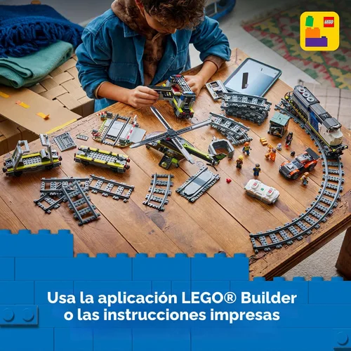 Vista 7 de LEGO City Police Train Heist - Juego de tren con juguete de coche de policía para niños y niñas, a partir de 7 años, juego de simulación para niños