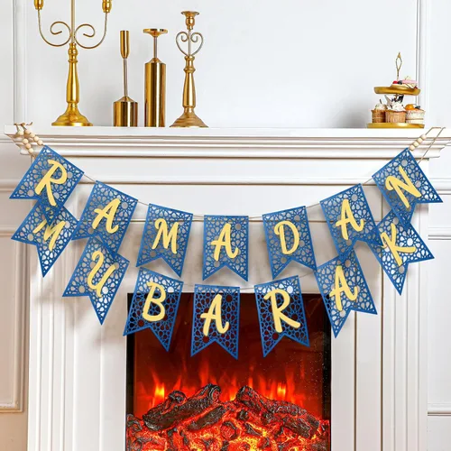 Vista 8 de [Usado] SmoothNovelty 2 piezas de pancartas de Eid Ramadán Mubarak de madera, decoración de Ramadán Mubarak, decoración de cuentas rústicas