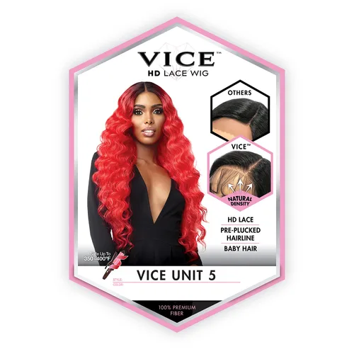 Vista 2 de Sensationnel Peluca con encaje frontal Vice Unidad 5, T2/ROJO