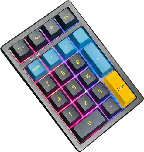 Vista 9 de BOYI TD21 - Teclado numérico de intercambio en caliente, 21 teclas Mini Numpad, teclado portátil Bluetooth5.0/2.4G/teclado con cable numérico