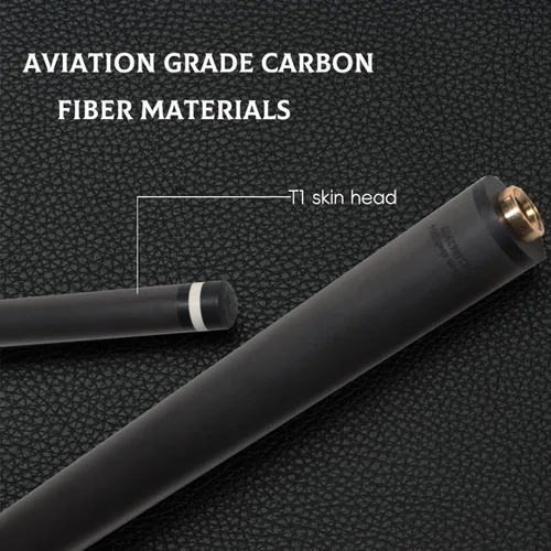 Vista 3 de 100% Carbon Fiber Shaft, Black Technology Shaft of Pool Cue Front Part for Billiard Play/Break/Snooker Cue Shaft with Foam- 737 mm,745mm,765mm
