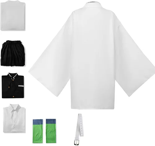 Vista 2 de Disfraz de anime para mujer, traje de cosplay de anime, traje de Halloween, kimono de tela Mitsuri