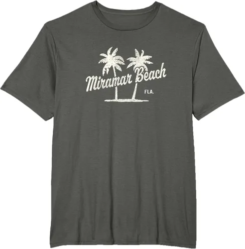Vista 6 de Miramar Beach Florida Vintage 70s Palm Trees - Camiseta gráfica, Azul / Patchwork, S