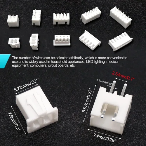 Vista 5 de Twidec /500PCS Kit de conector JST de 0.100 in con conector macho y hembra de 2/3/4/5/6 conector de vivienda de clavija macho y hembra de 0.100 in