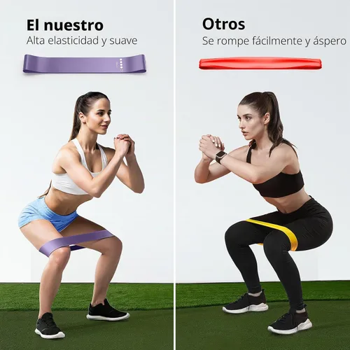 Vista 4 de Resistance Bands for Working Out, 5-Pack Loop Exercise Bands for Home Gym Púrpura
