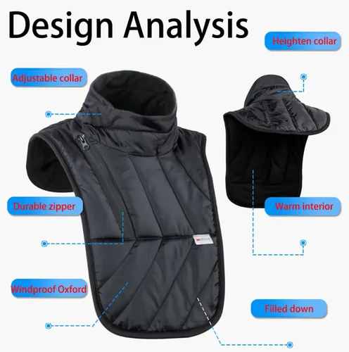 Vista 6 de SXLINGDO Bufanda de cuello de invierno para motocicleta, para hombre, protector contra el viento, protector de pecho, calentador de cuello