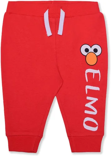 Vista 4 de Sesame Street Boys Elmo Bodysuit and Jogger Set for Newborn and Infant RedWhite